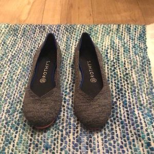 Rothy’s Grey Birdseye Pink Sole Roundtoe Flats
